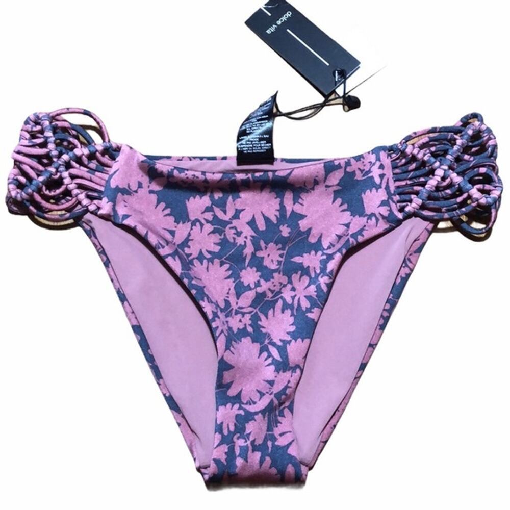 Dolce Vita Macrame Side Hipster Swim Bikini Bottoms Small NEW